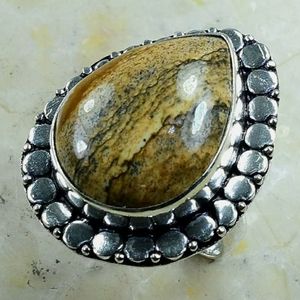 Picture Jasper Handcrafted 925SS Ring 8
